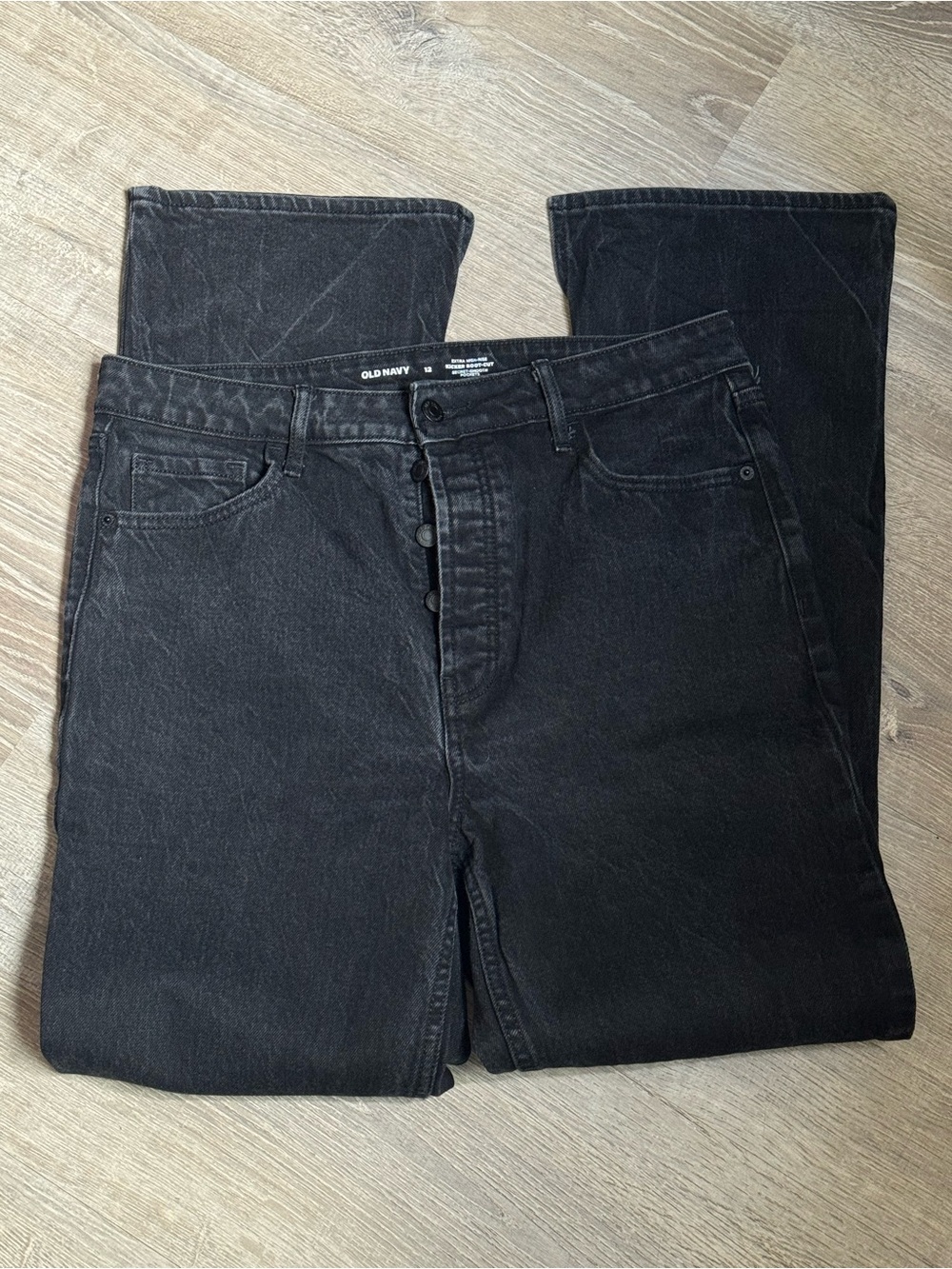 Old Navy Black Women's Bootcut Jeans with Button Fly
